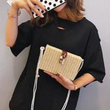 Women Straw Crossbody Bag Small Shoulder Mini Pur