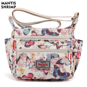 Women Bag Floral Pattern Nylon Messenger High Durable Shoulder Bag