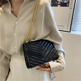 Lacquer PU Shoulder Bag Crossbody Chain Handbag