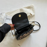 Leopard Handbag Canvas Vintage Flap Shoulder Bags Crossbody Messenger