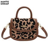 Leopard Handbag Canvas Vintage Flap Shoulder Bags Crossbody Messenger