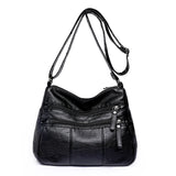 Soft Leather Crossbody Bag for Women's Shoulder with Pocket