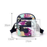 Multicolor Printed Crossbody Bag Nylon Shoulder Messenger Pack