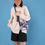 Multicolor Printed Crossbody Bag Nylon Shoulder Messenger Pack