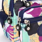 Multicolor Printed Crossbody Bag Nylon Shoulder Messenger Pack