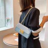 Retro Lock Shoulder Messenger Small Square Bag Clutch Purse Hand Bag