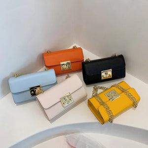 Retro Lock Shoulder Messenger Small Square Bag Clutch Purse Hand Bag