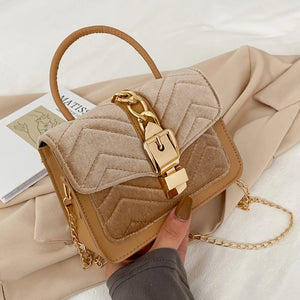 Corduroy Square Handbag Small Crossbody Shoulder Bag