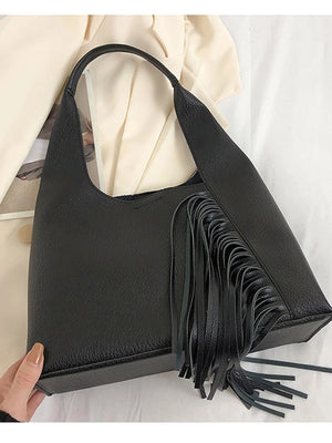 Women Bag Tassel Handbags Ladies Totes Vintage Versatile Shoudler Bags