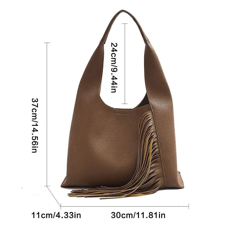 Women Bag Tassel Handbags Ladies Totes Vintage Versatile Shoudler Bags