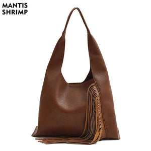 Women Bag Tassel Handbags Ladies Totes Vintage Versatile Shoudler Bags