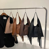 Women Bag Tassel Handbags Ladies Totes Vintage Versatile Shoudler Bags