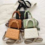 Women Bag Handbag Embossed Rhombus Small Square Shoulder Messenger Crossb
