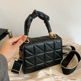 Women Bag Handbag Embossed Rhombus Small Square Shoulder Messenger Crossb