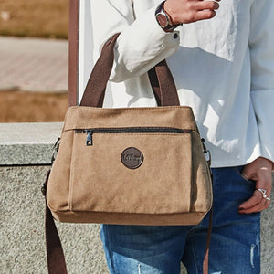 Canvas Crossbody Bag for Women Large Shoulder Tote Messenger Handbag