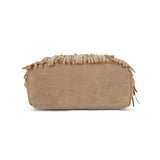Women Suede Fringe Handbag Crossbody Tassel Purse Big Drawstring Sling