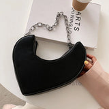 Women Heart Shoulder Pouch Handbags Small Clutch Chain Crossbody Satchel Bags