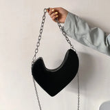 Women Heart Shoulder Pouch Handbags Small Clutch Chain Crossbody Satchel Bags