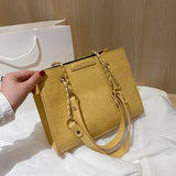 2 PC Set Leather Totes Bags Large Shoulder Bag Chain Crossbody Packs