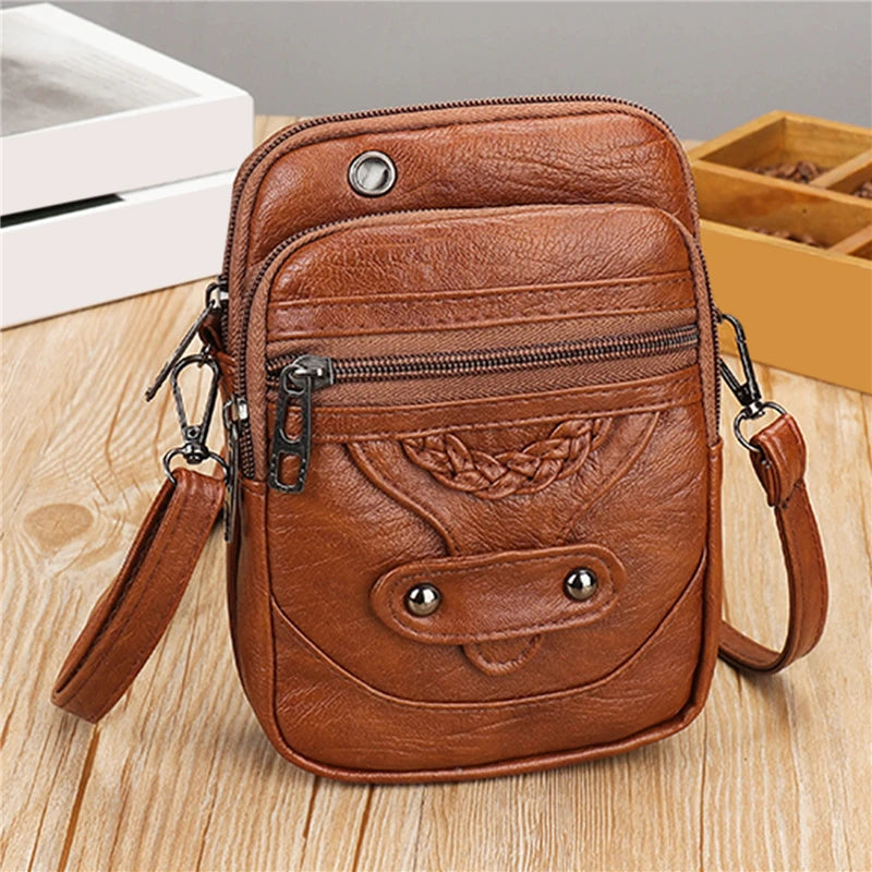 Women Bag High Casual Shoulder Bags Vintage Crossbody Bag Multi-layer Soft
