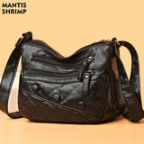 Women Bag Soft Leather Shoulder Bags Multi-Layer Crossbody Bag
