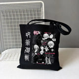 Jujutsu Kaisen Canvas Women Shoulder Bag Anime Ins Harajuku Vintage Shopper