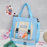 Canvas Shoulder Bag College Student School Messenger Crossbody Handbag