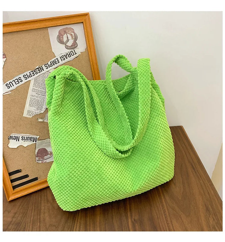 Women Bag Casual Hand Shoulder Bag Cotton Cloth Underarm Bi