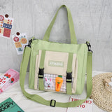 Canvas Shoulder Bag for College Student School Girls