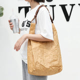 Women Bag Casual Vintage Bucket Solid Hasp SOFT Paper Shoulder Bags Handbags