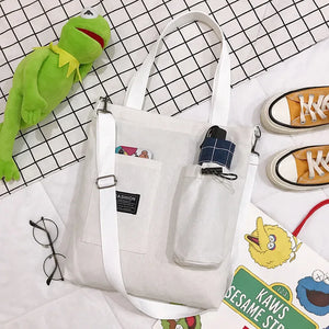 Canvas Crossbody Shoulder Bag Large Capacity School Totes