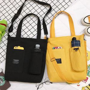 Canvas Crossbody Shoulder Bag Large Capacity School Totes