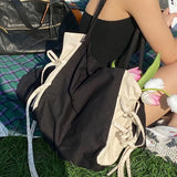 Women Bag Ladylike Bow Tote Bag Zipper Shoulder Handbag