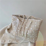 Women Bag Lace Fairy Bags Shoulder Bags Woven Bucket Bags