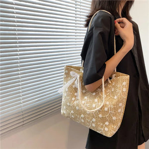 Women Bag Lace Fairy Bags Shoulder Bags Woven Bucket Bags