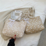 Women Bag Lace Fairy Bags Shoulder Bags Woven Bucket Bags