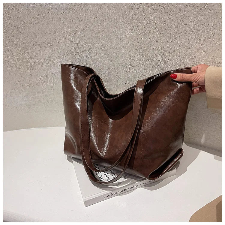 Large Capacity Women Tote Bag Texture Handbag Casual Porta
