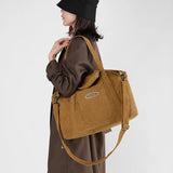 Women Corduroy Tote Bag Large Capacity Shoulder Handbag