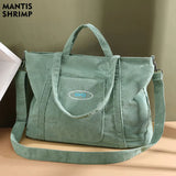 Women Corduroy Tote Bag Large Capacity Shoulder Handbag