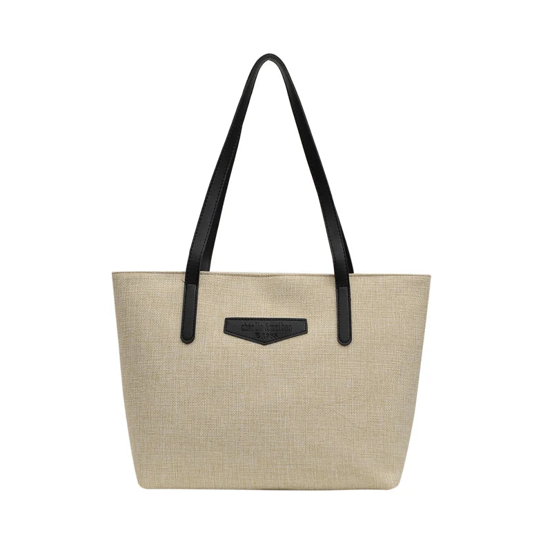 Large Capacity Cotton Linen Tote Bag Casual Female Shopping Handbag
