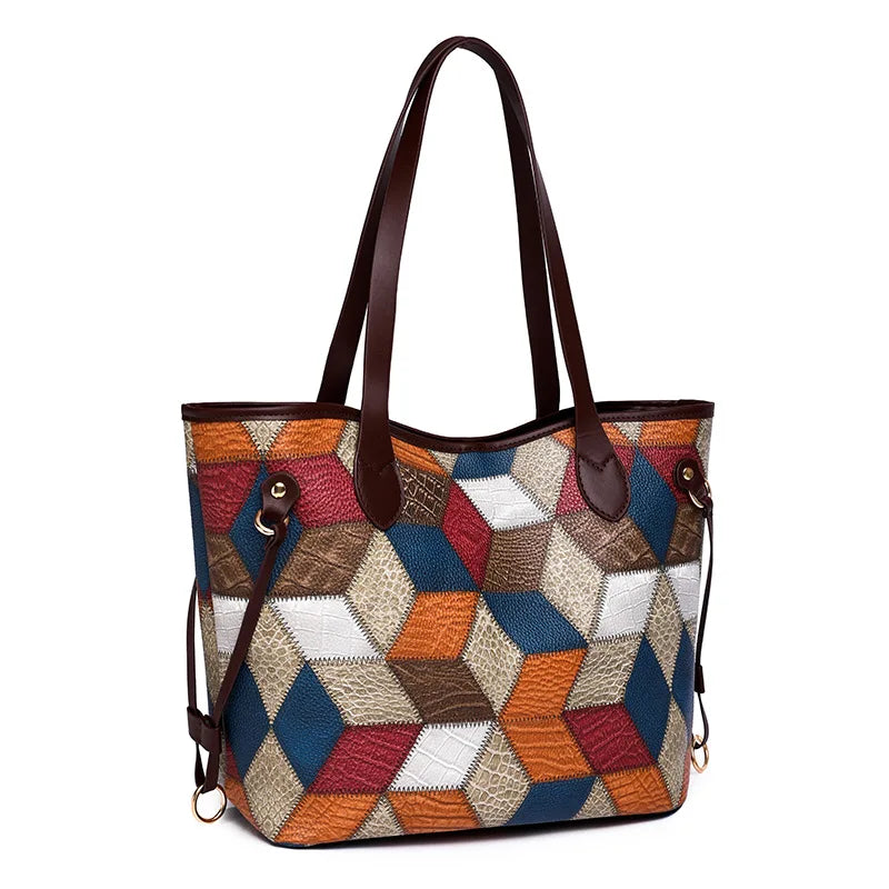 Vintage Shoulder Bag for Women Large Capacity Daily Tote