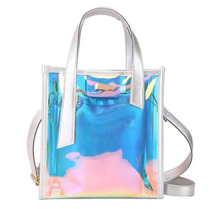 Laser Reflective Women's Shoulder Bag Transparent Beach Satchel