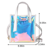 Laser Reflective Women's Shoulder Bag Transparent Beach Satchel