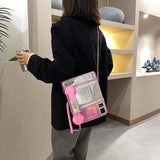 Women Laser Simulation Public Telephone Shoulder Bag