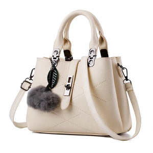 Women Leather Handbag Casual Sweet Messenger Bag Soft PU Flap Zipper Bag