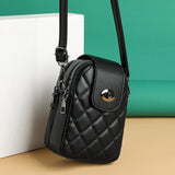 Lozenge Pattern Shoulder Small Flap Crossbody Messenger Bag