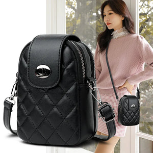 Lozenge Pattern Shoulder Small Flap Crossbody Messenger Bag