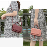 Square Pu Leather Shoulder Tote Bag Crossbody Women's Bag