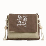 Ethnic Jute Bag with Wood Bead Tassel - Small Shoulder Bag