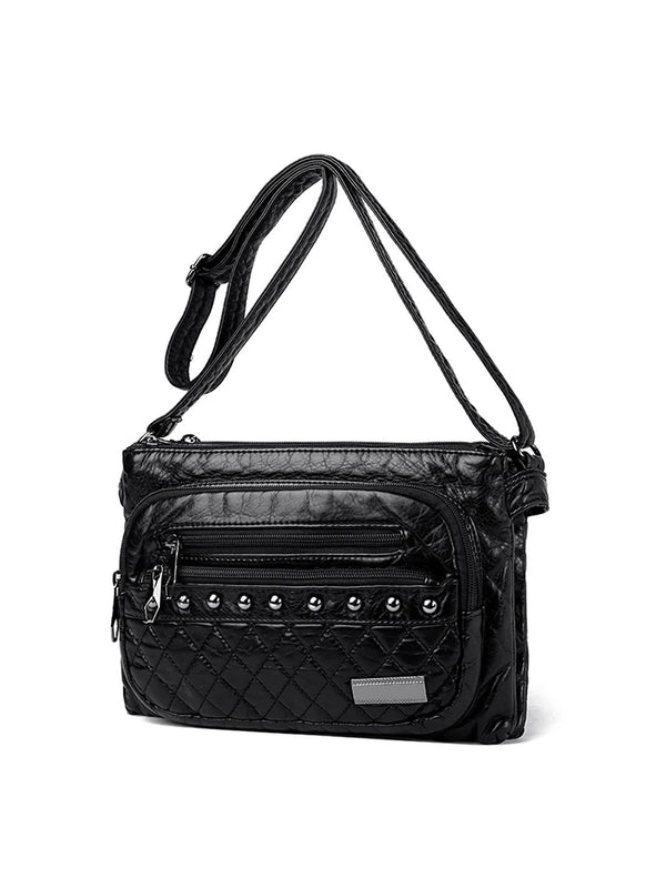 Women Bag Crossbody Messenger Vintage PU Leather Tote Sac A Main F